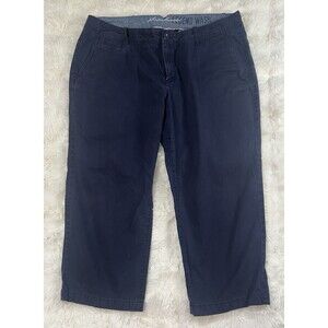 Eddie Bauer Legend Wash Capri Style Navy Pants Sz 16